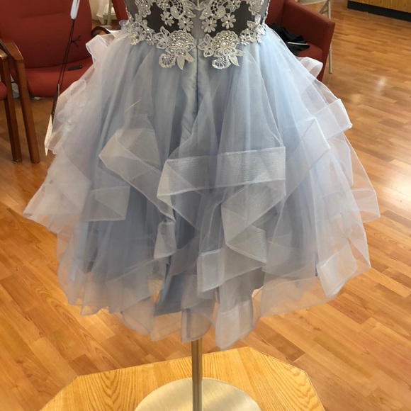 ✔️ Pewter prom dress with lace - Picture 6 of 8